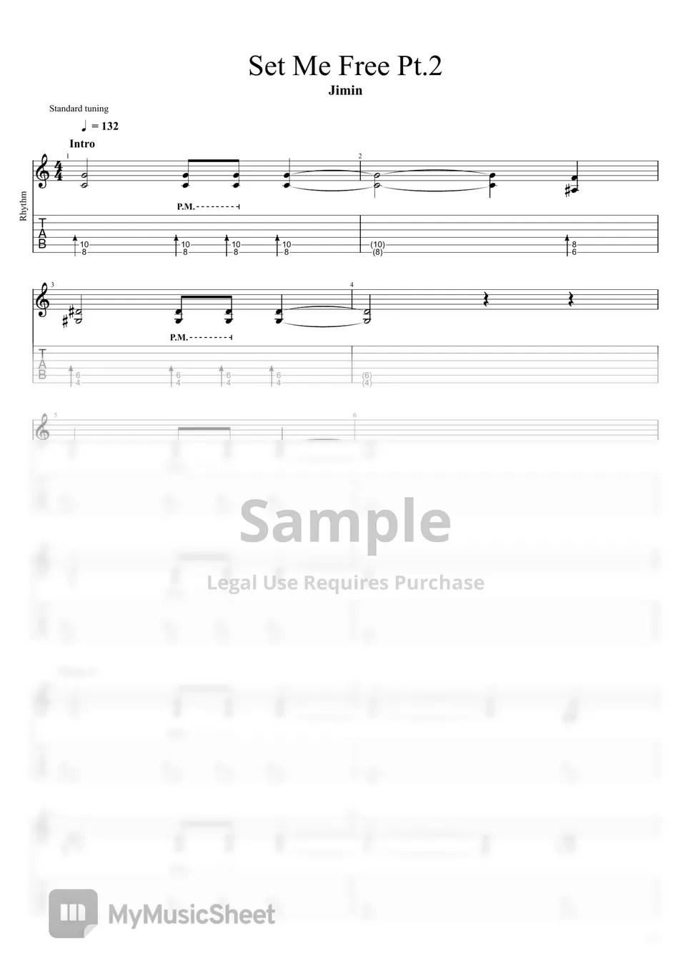 Jimin Set Me Free Pt.2 Tab + 1staff by Rob Ethereal