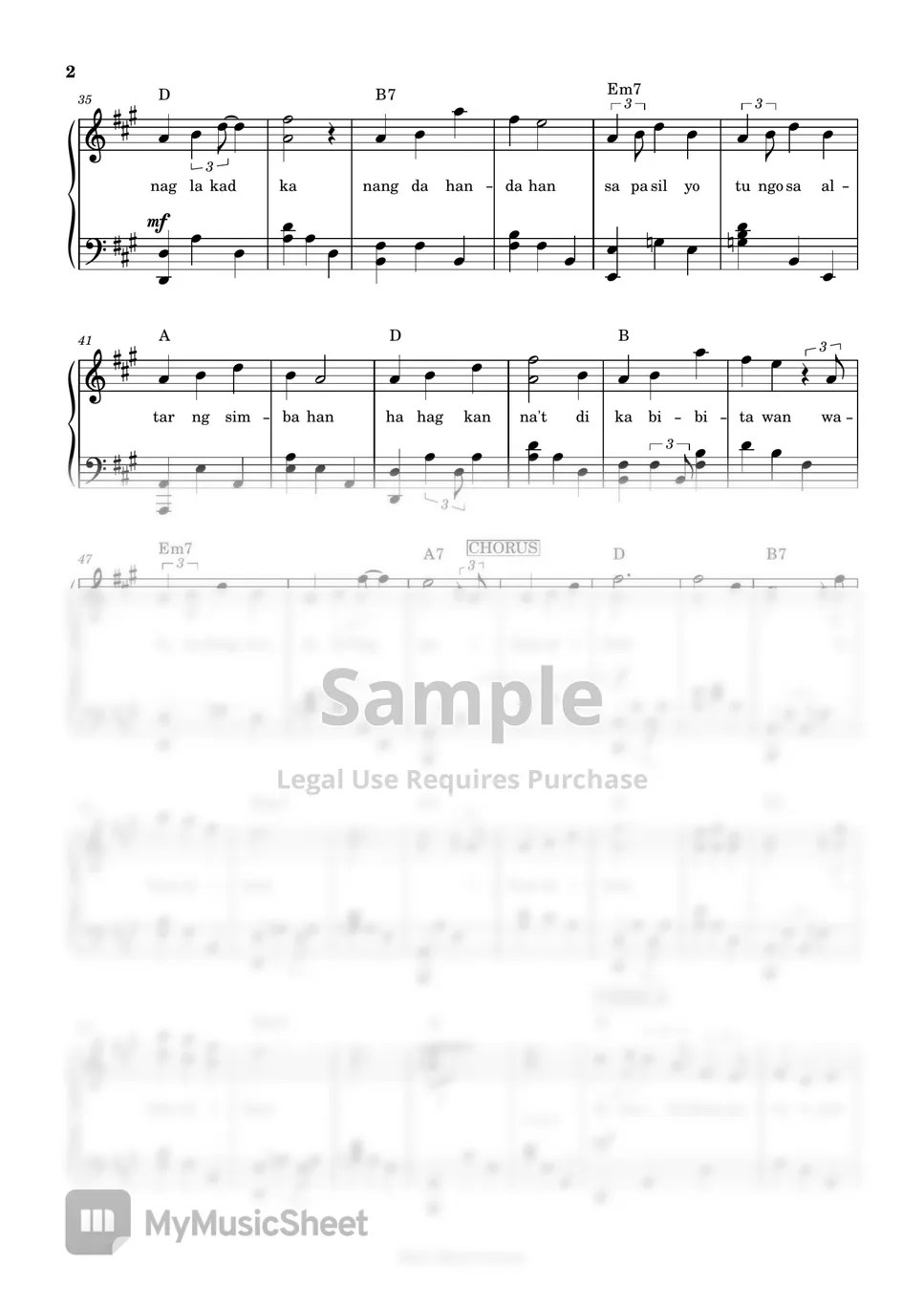 SunKissed Lola Pasilyo (piano sheet music) Sheets by Mel's Music Corner