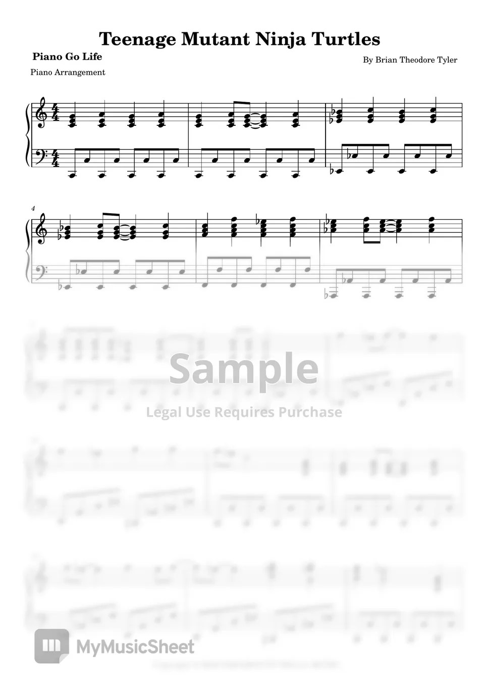 Theme song Teenage Mutant Ninja Turtles B???n nh???c by Piano Go Life