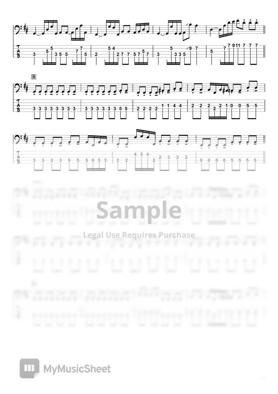 YOASOBI アンコール (BassTAB 5strings) Sheets by swbass