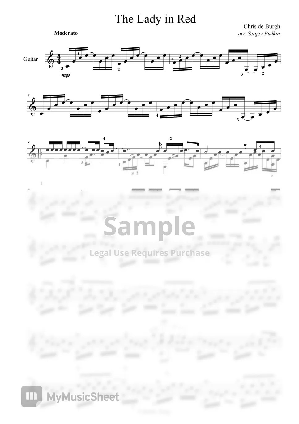 Chris de Burgh The Lady in Red TAB by Buddy_King