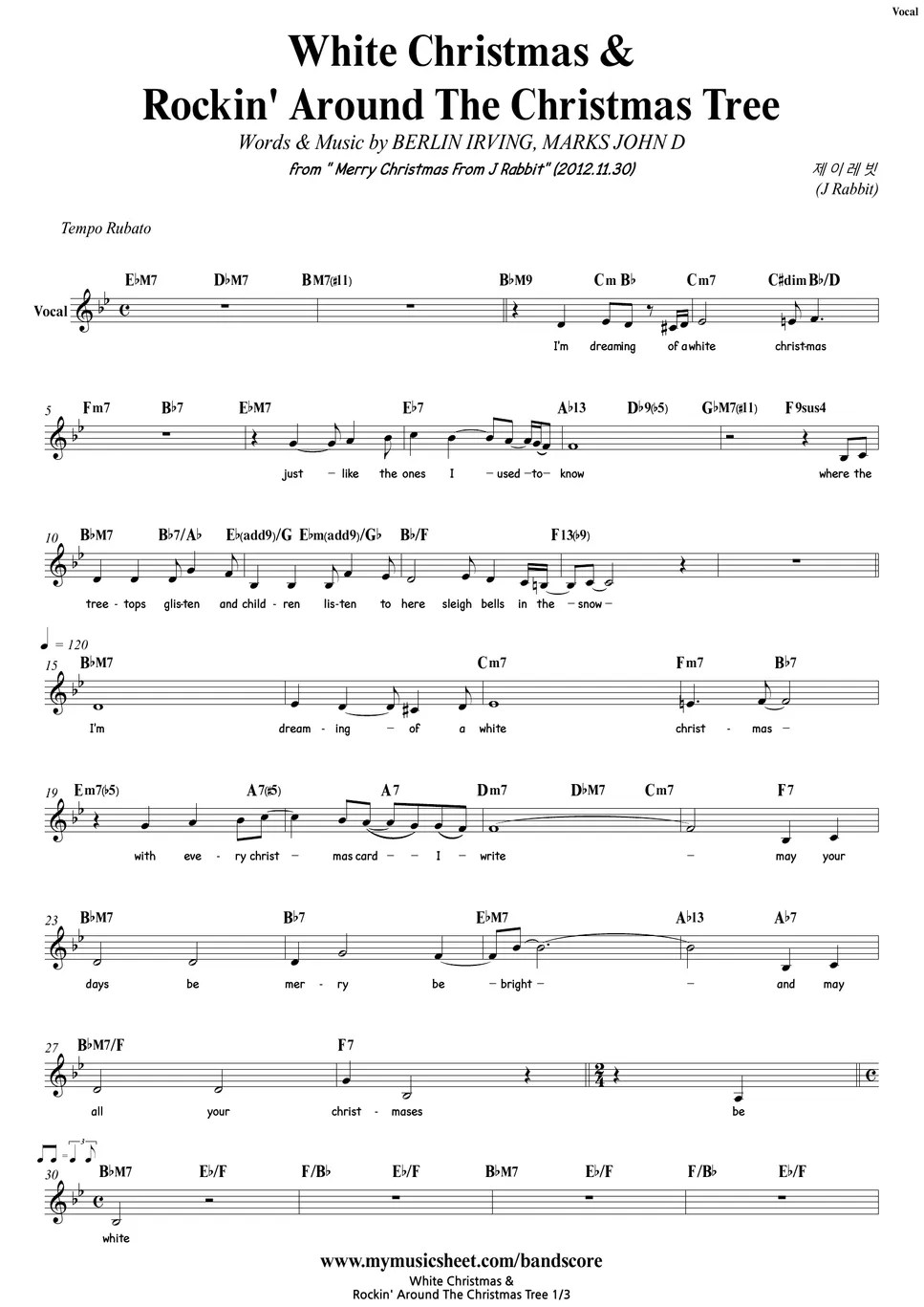 J Rabbit White Christmas & Rockin' Around The Christmas Tree Vocal