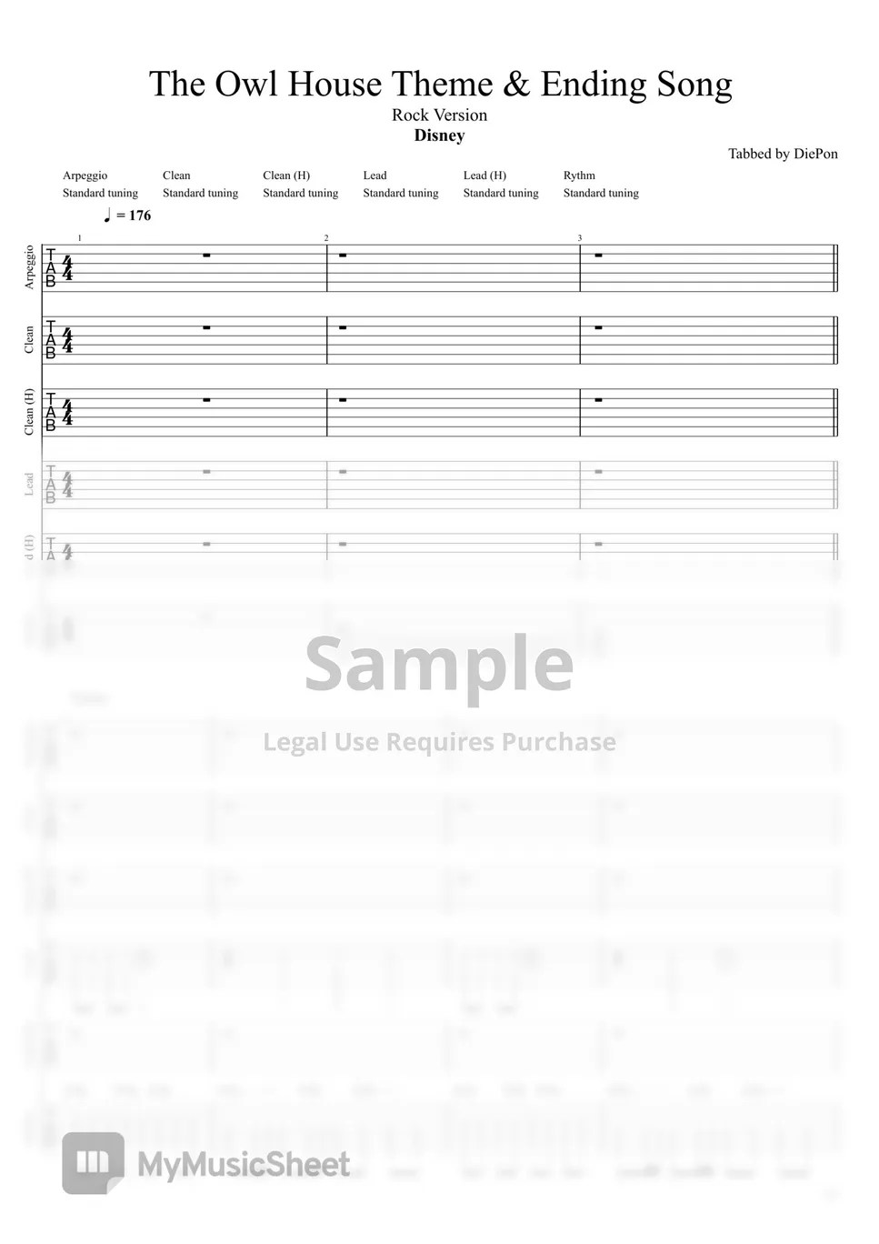 Disney [GUITAR TAB] The Owl House Theme Song & Ending Song (Rock
