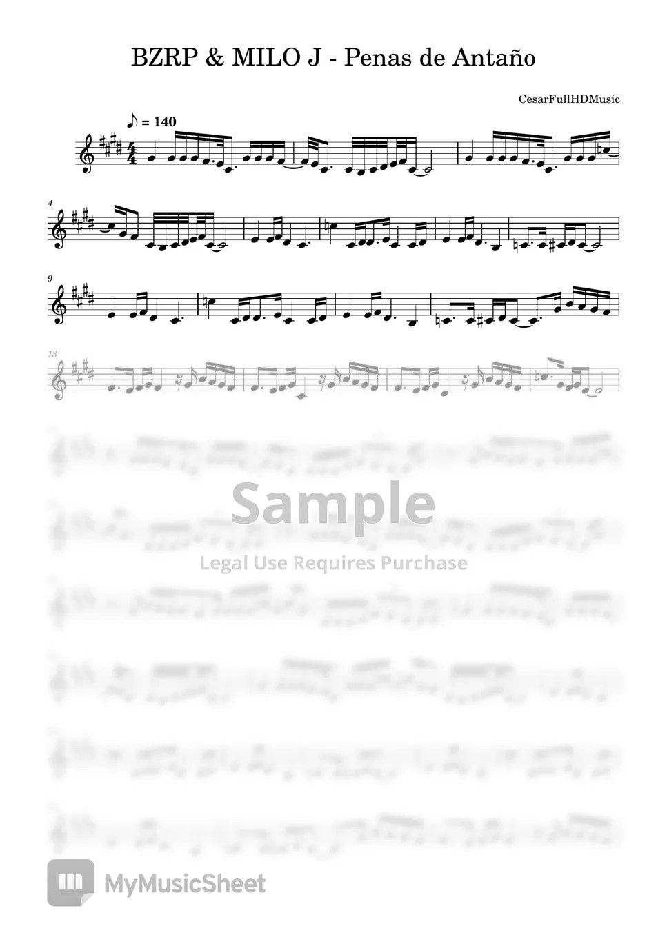 BZRP & MILO J Penas de Antaño Sheets