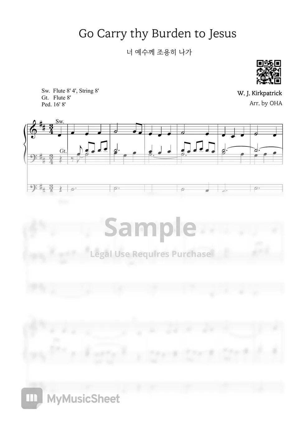 W.J.Kirkpatrick Go Carry thy Burden to Jesus Prelude) Sheets