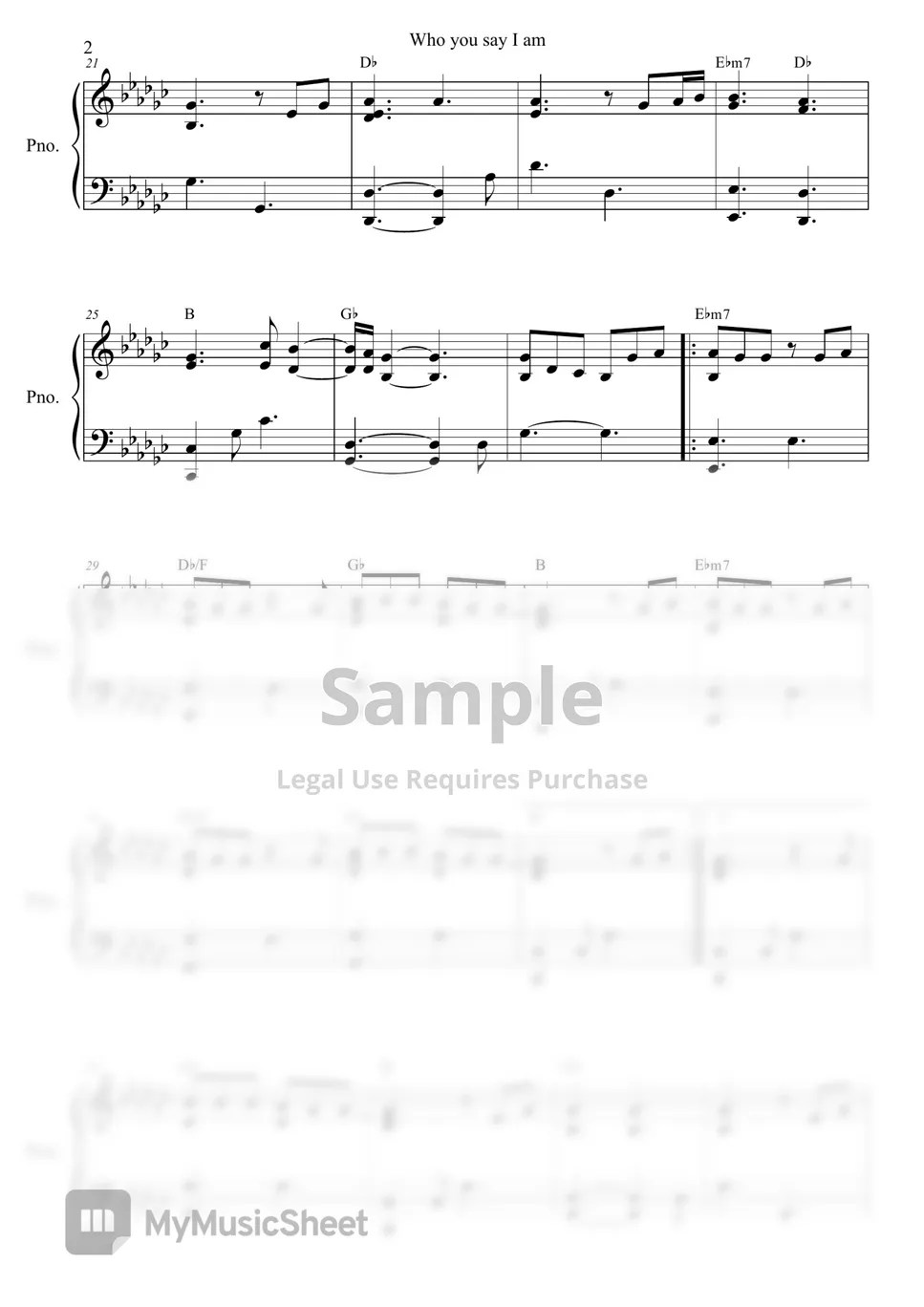 Hillsong 날 자녀라 하시네 (Who You Say I Am) (피아노) Sheets by Pianist Jin