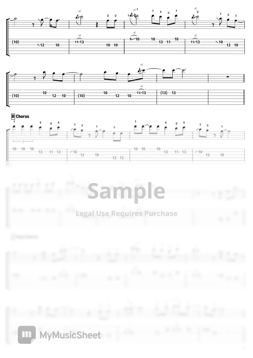 '제주도의 푸른 밤' 기타솔로 타브 악보ㅣ' The Blue Night Of Jeju Island ' Guitar Solo