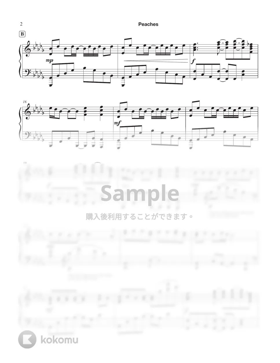 The Super Mario Bros. Movie (2023) Peaches (Jack Black) 楽譜 by Tully Piano