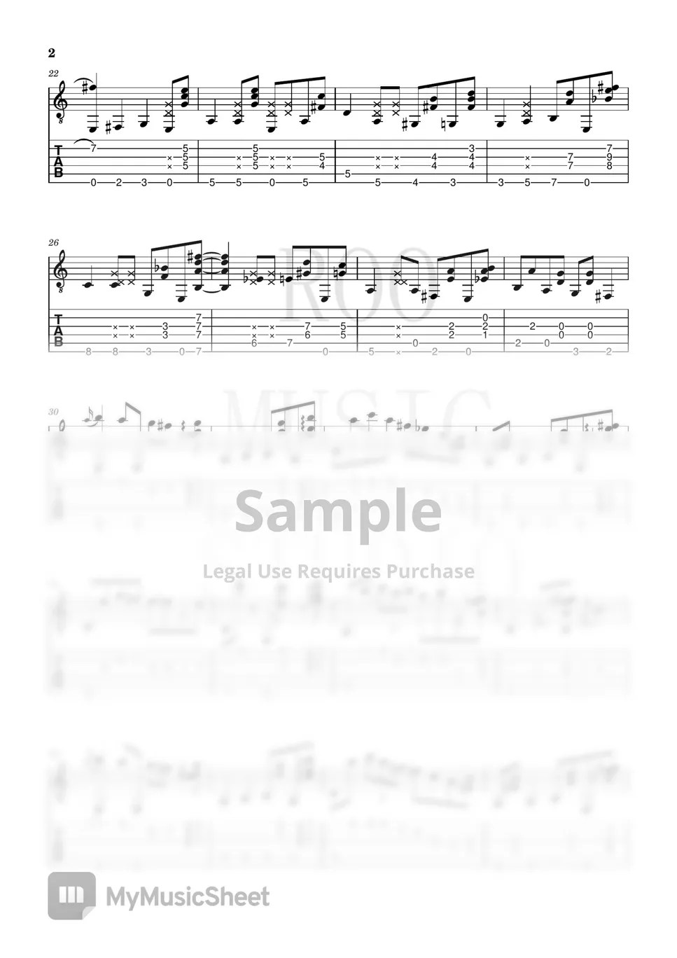 kotaro oshio Plastic Love (Acousic Guitar Tab) Sheets by Roo Music Studio