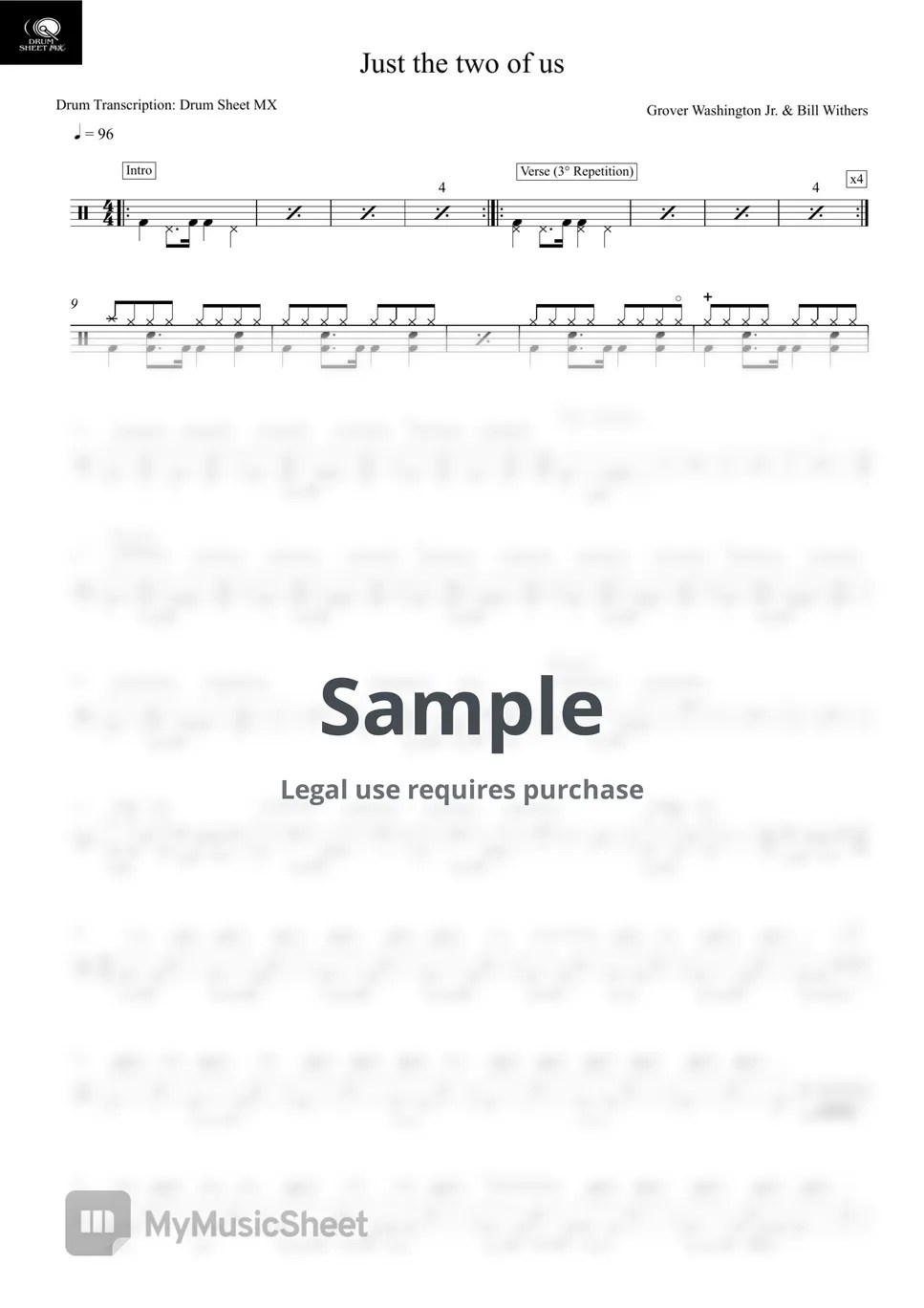 Grover Washington Jr. & Bill Withers Just the two of us Sheets by