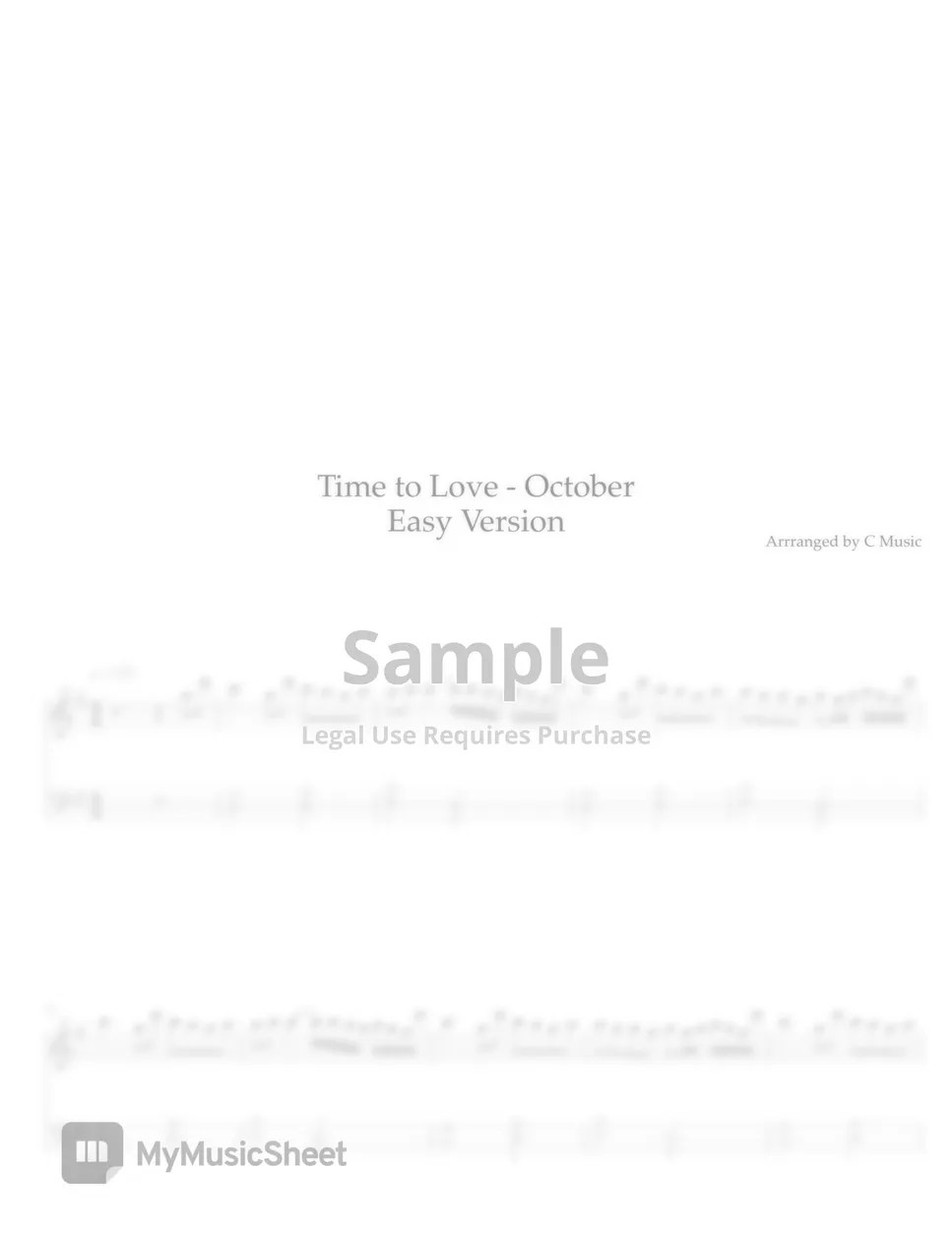 October Time to Love (Easy Version) 악보 by C Music