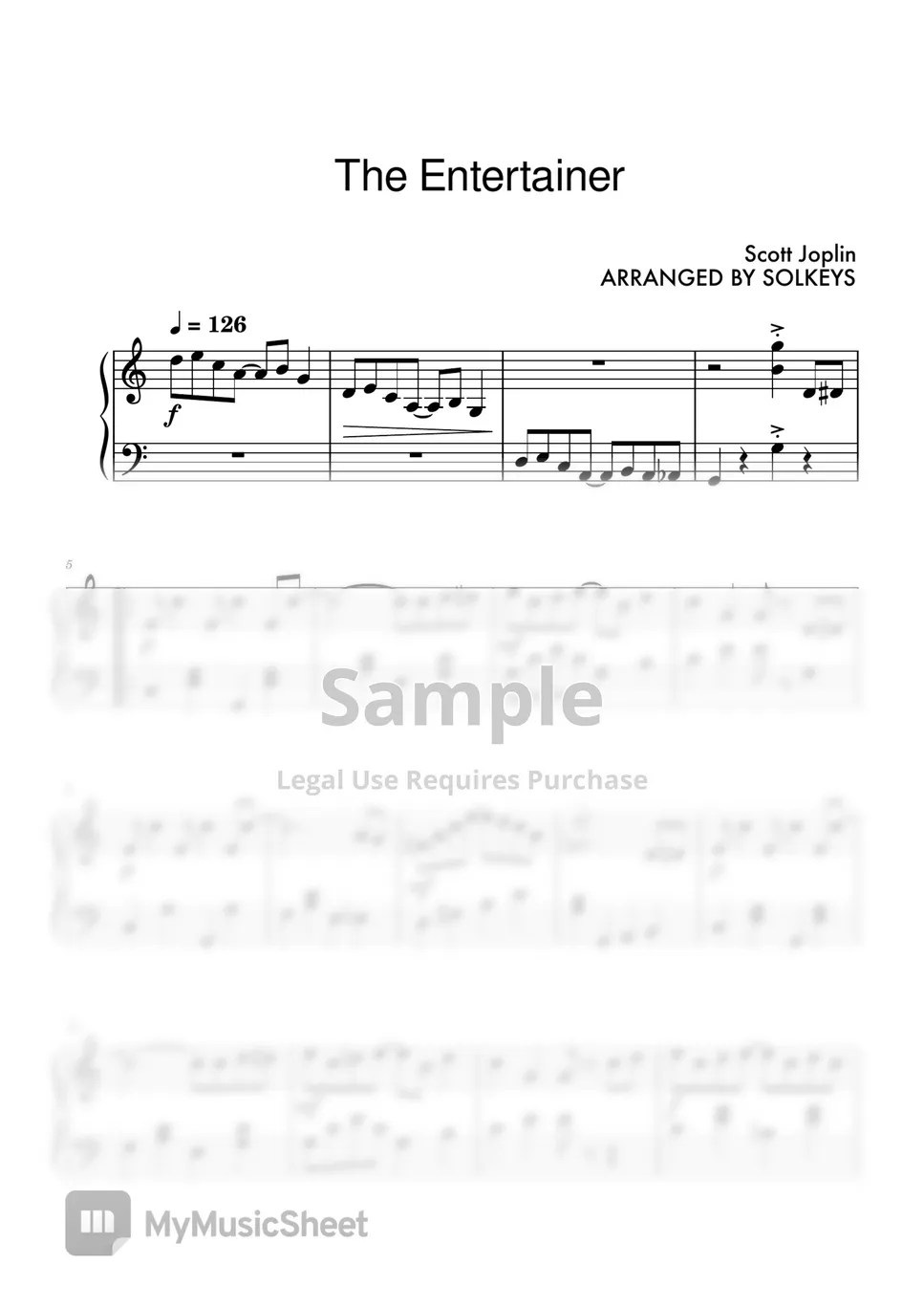 Scott Joplin The Entertainer Sheets by SolKeys