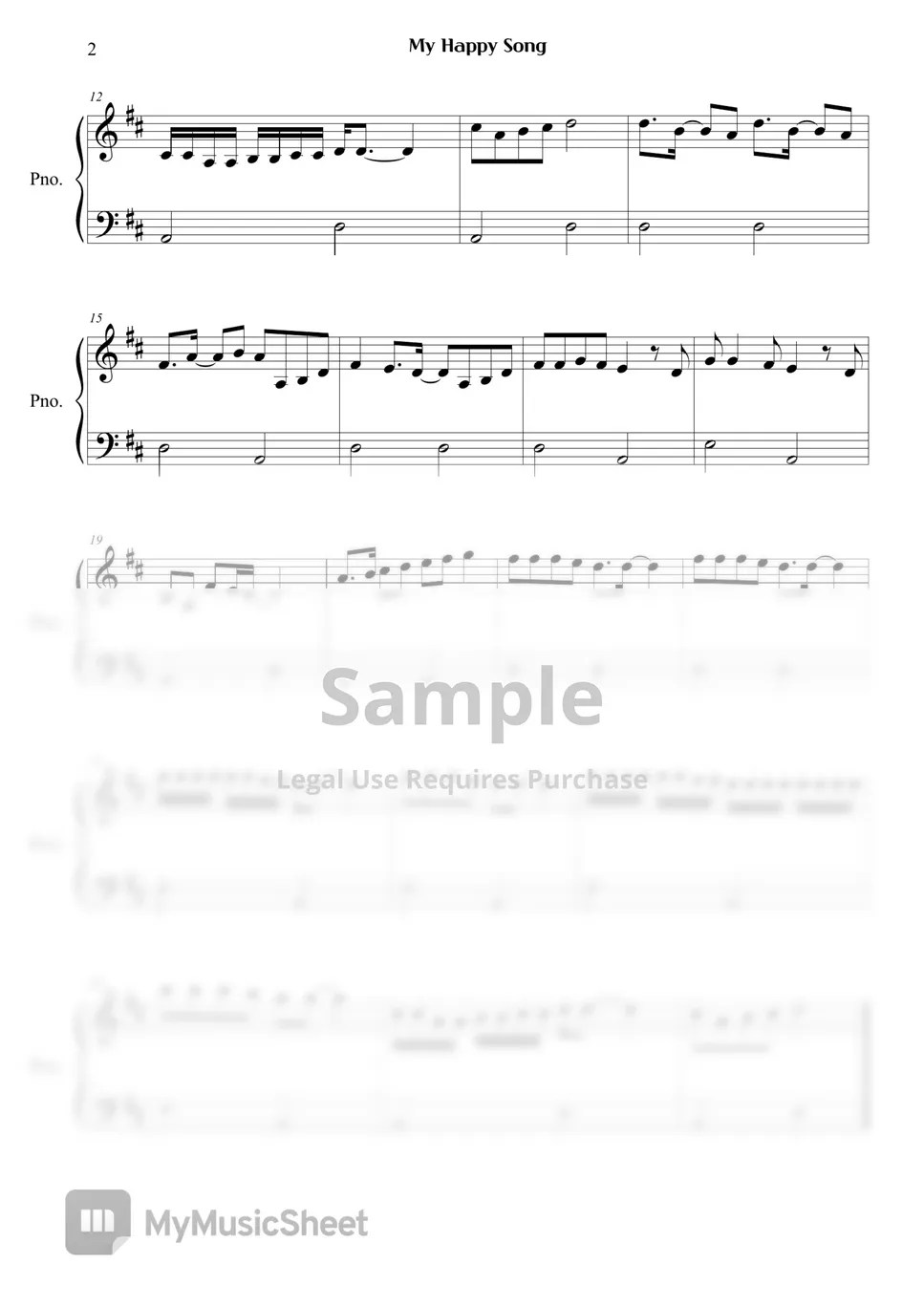 Super Simple Songs My Happy Song Sheets by Right Now Piano