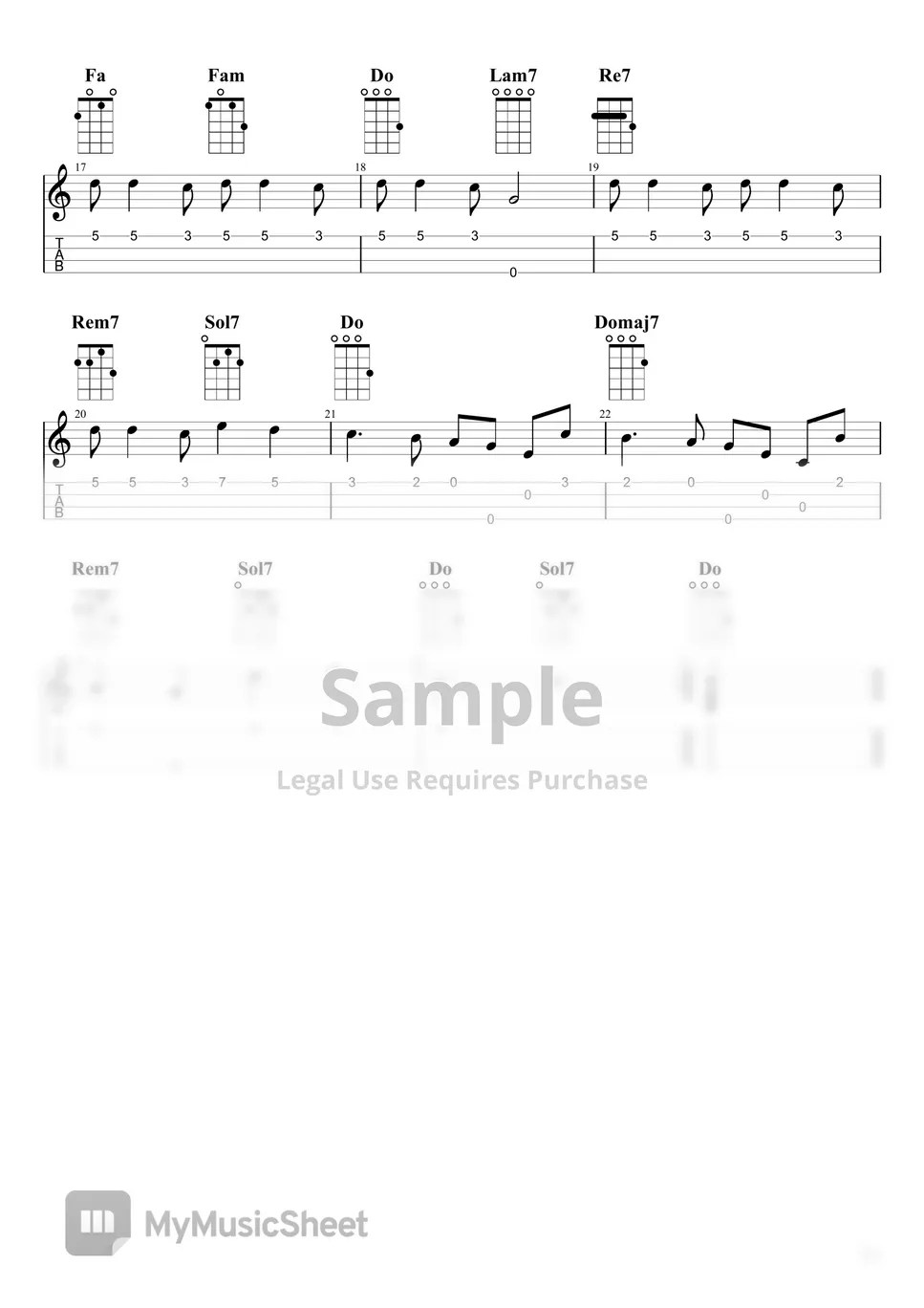 Edith Piaf La Vie En Rose Ukulele Sheets by Angelo Ottaviani