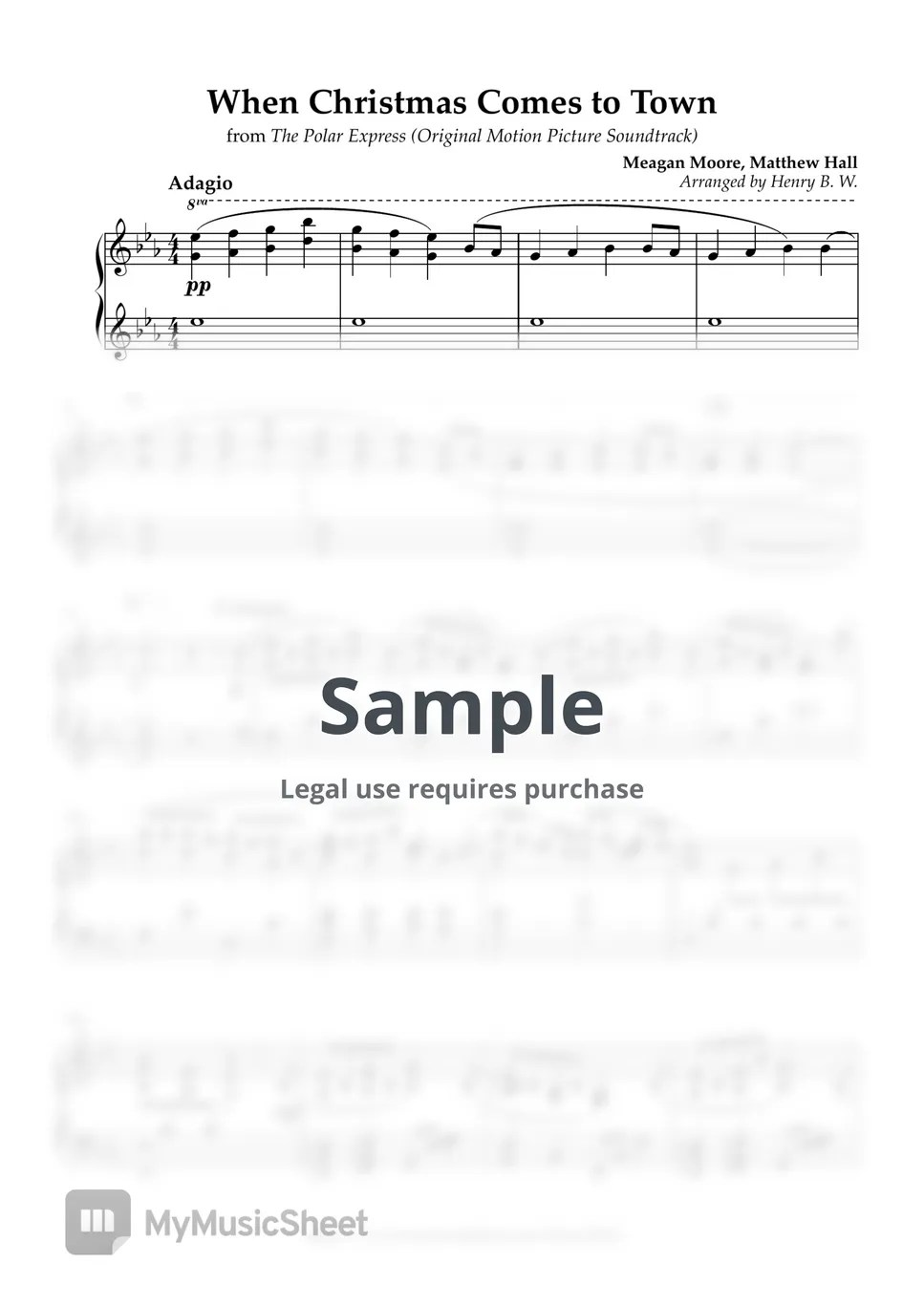 Meagan Moore, Matthew Hall When Christmas Comes to Town Sheets by