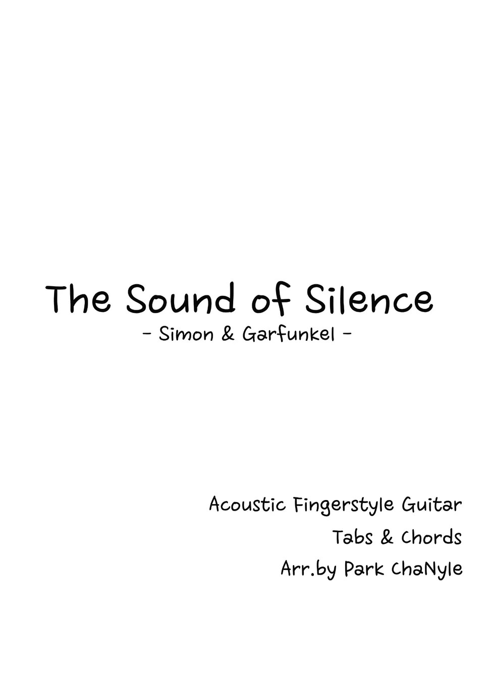 Simon & Garfunkel The Sound of Silence (Fingerstyle Guitar) Tab
