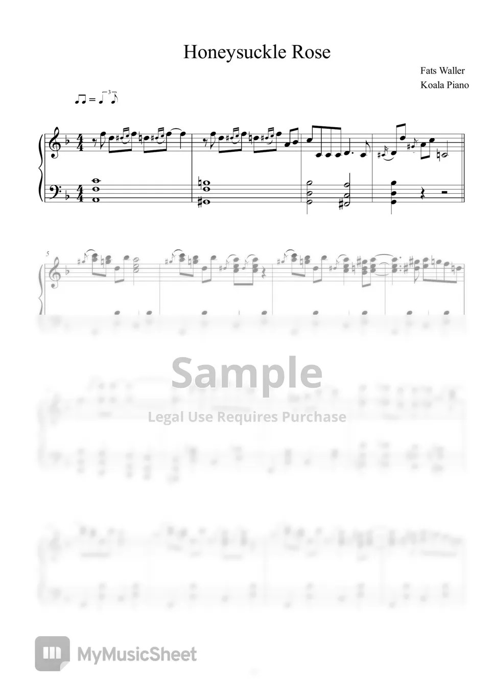 Fats Waller Honeysuckle Rose 악보 by Nara Shin