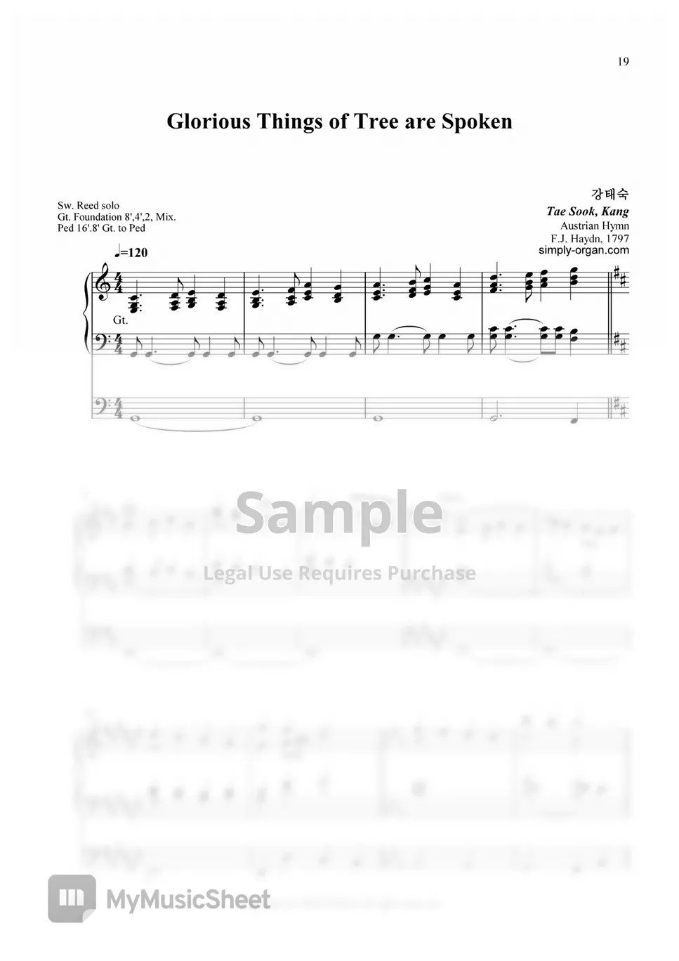 F.J.Hyden Glorious Things of Tree are Spoken Sheets by TSKang