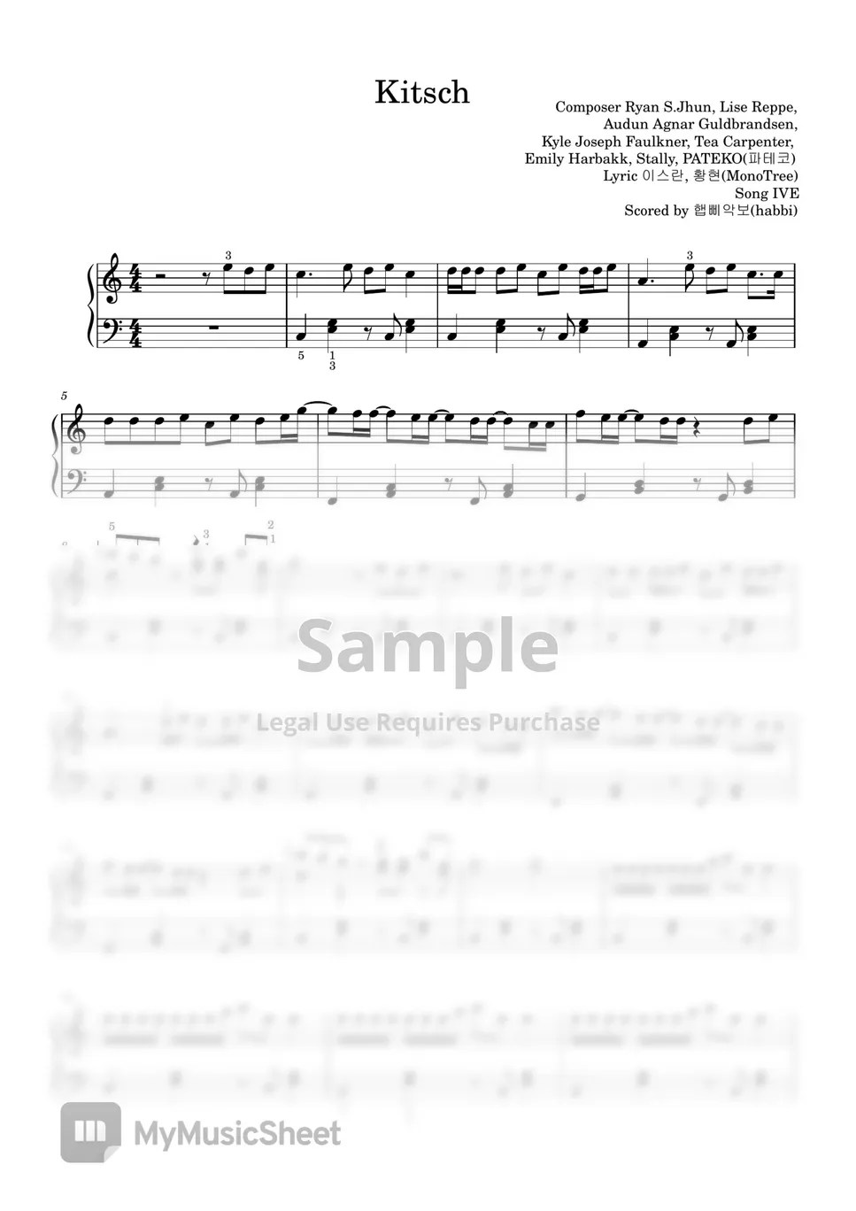 IVE (아이브) Kitsch نوتة by 햅삐악보(habbi)