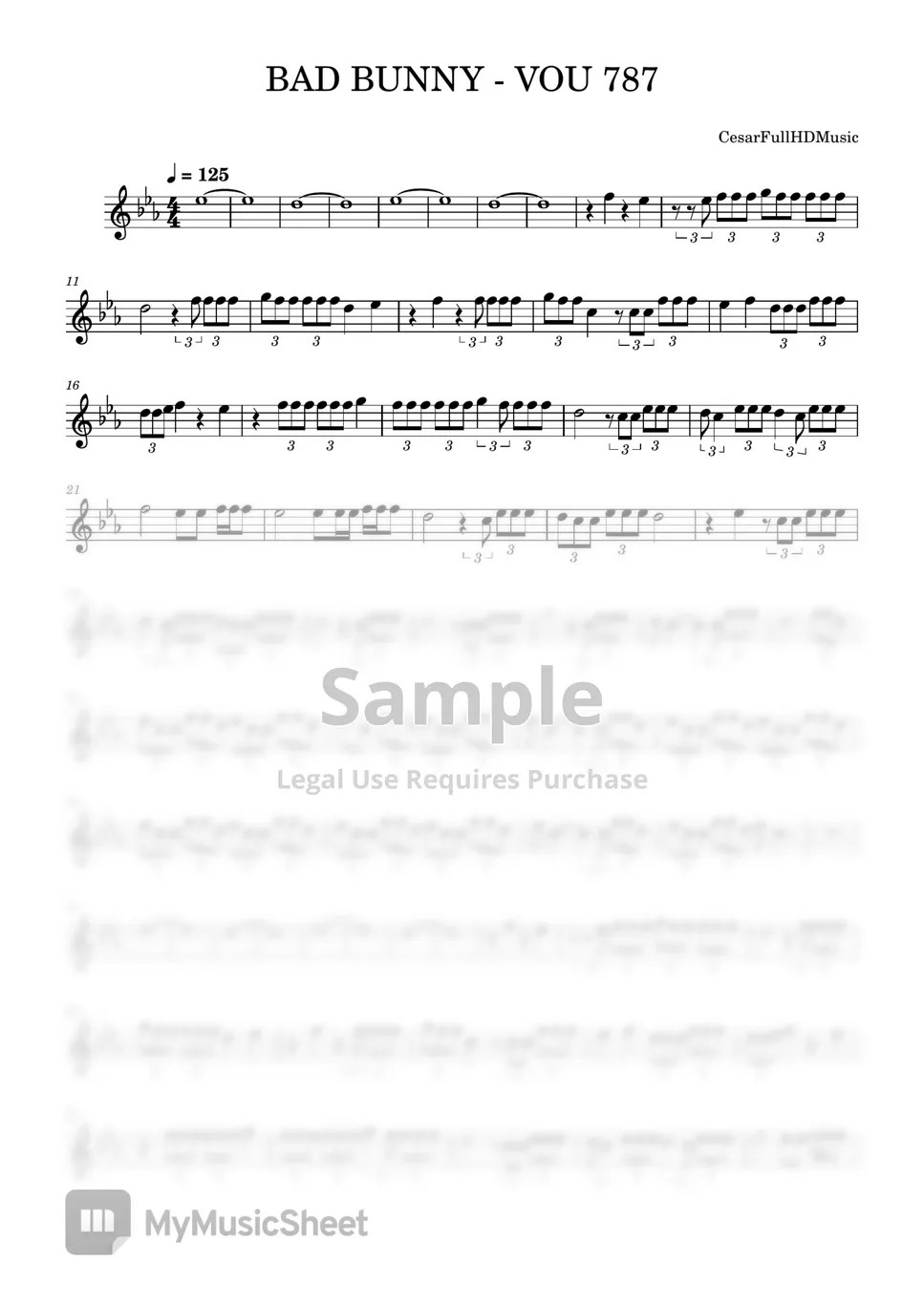 BAD BUNNY VOU 787 Sheets