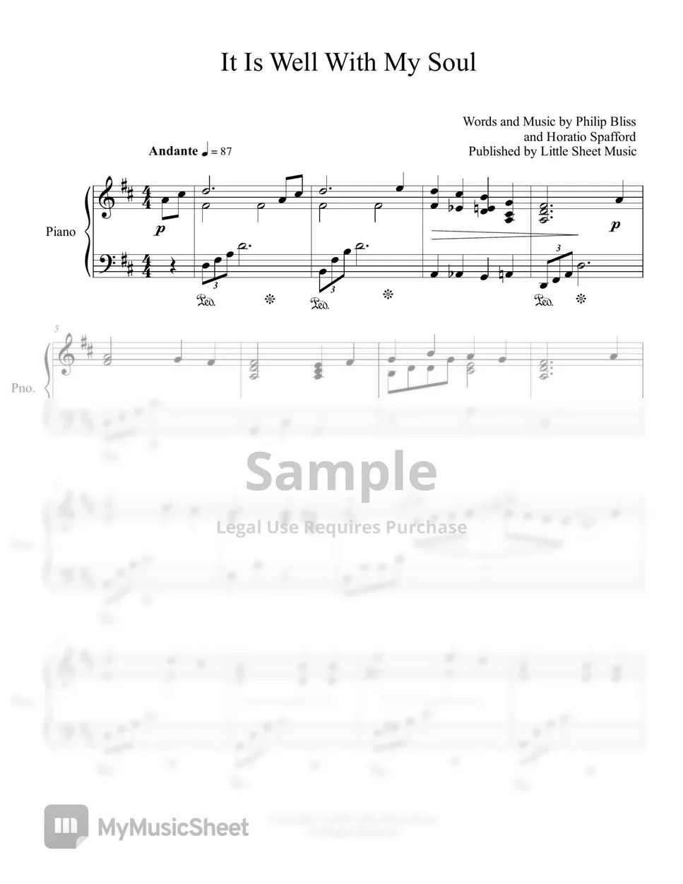 Philip Bliss It Is Well With My Soul Sheets by Genti Guxholli