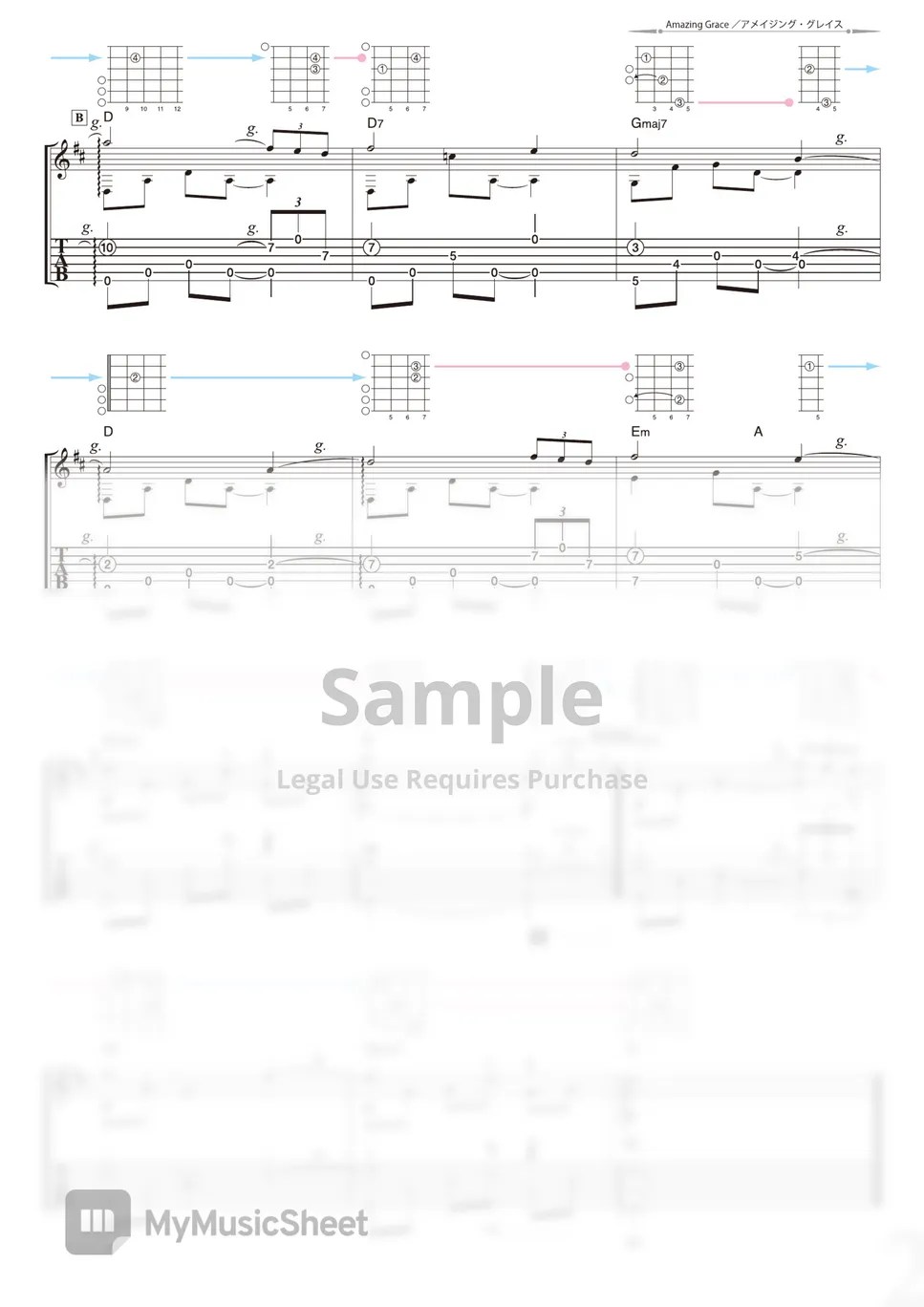 traditional Amazing Grace (Solo Guitar) 악보 by Daisuke Minamizawa