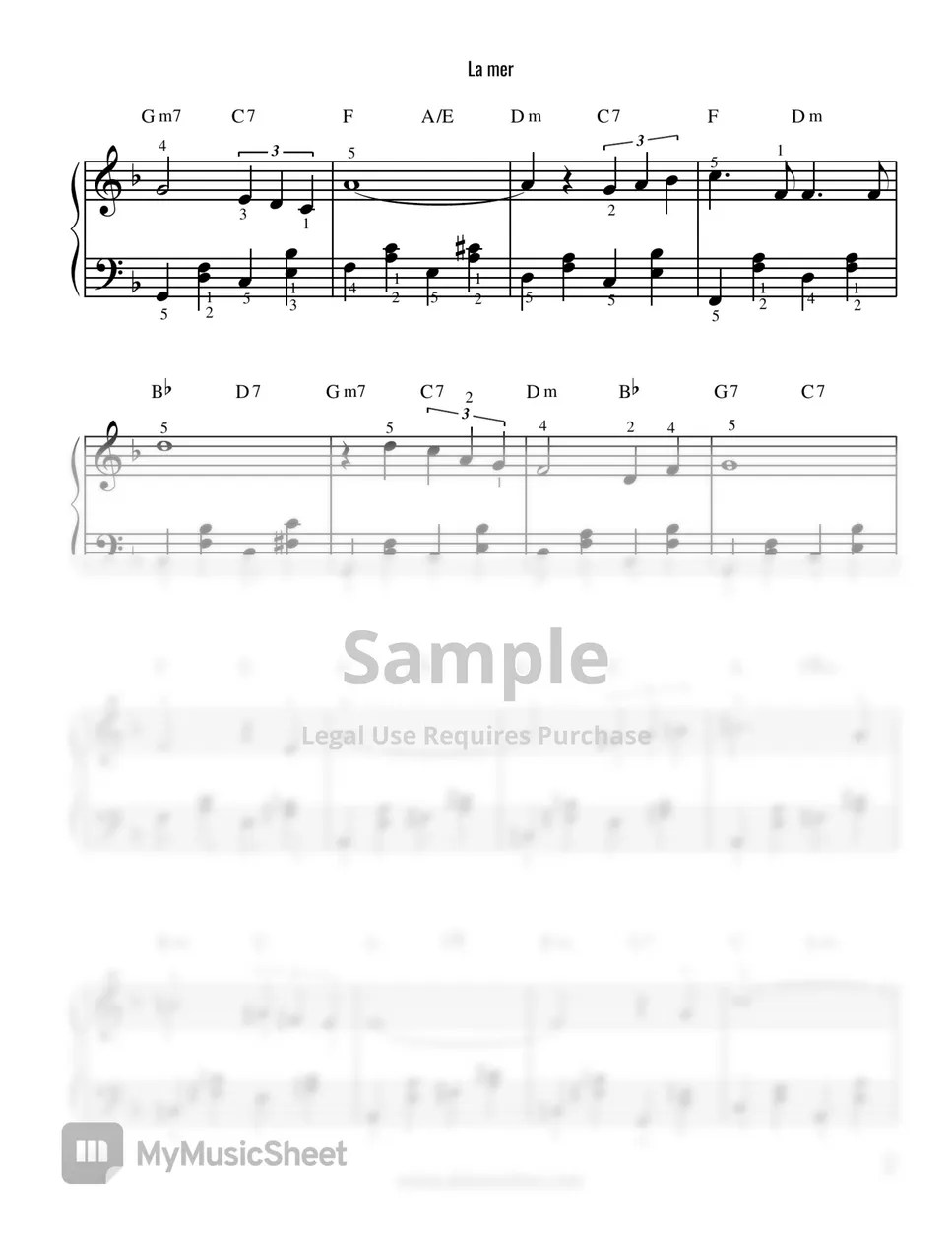 Charles La mer Beyond The Sea (Piano Solo) Sheets by Bobby Cyr