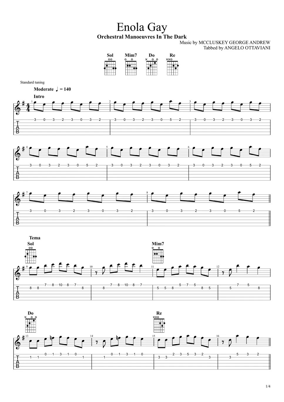 Andrew McCluskey Enola Gay Spartito