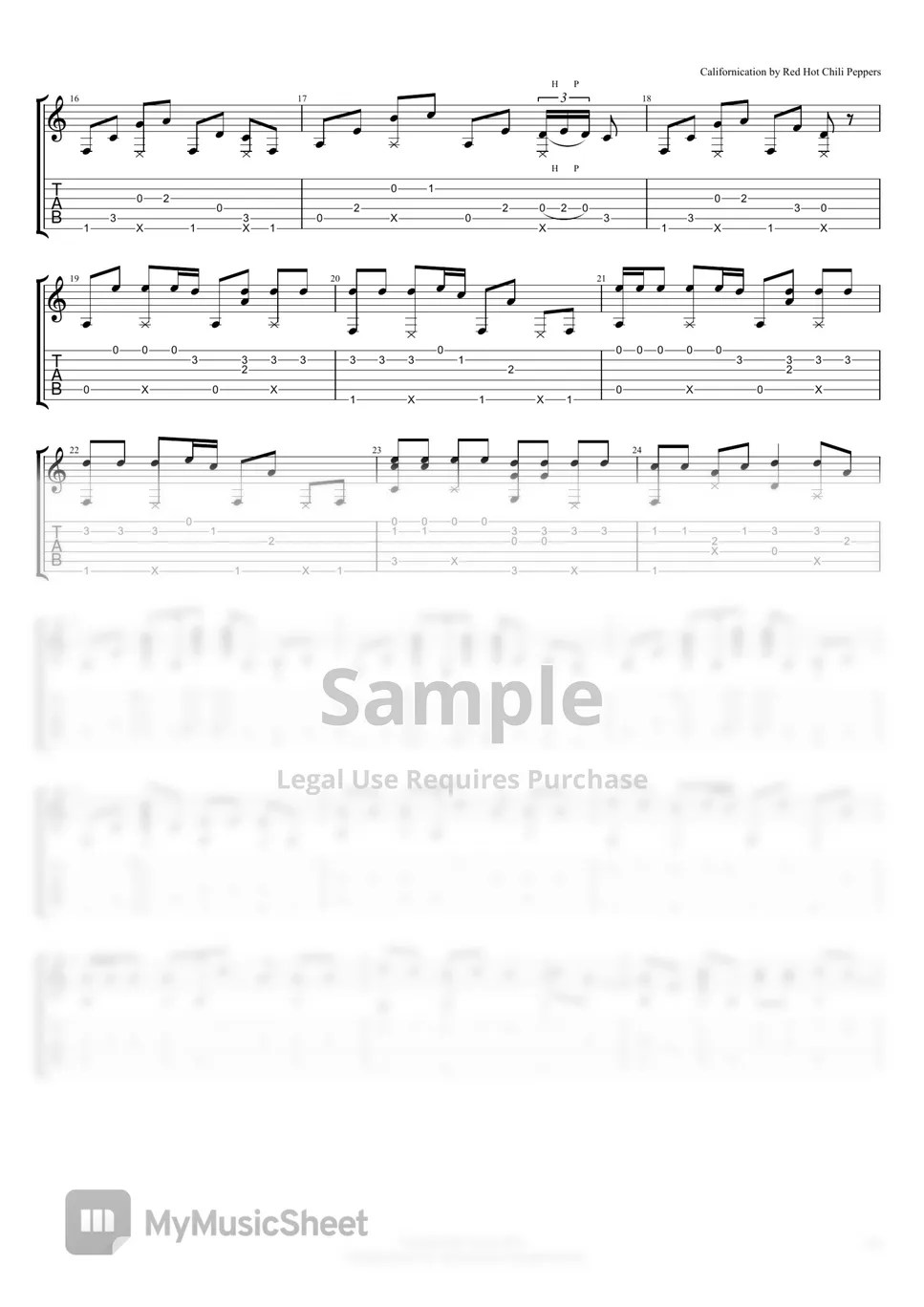 Red Hot Chili Peppers Californication (Fingerstyle Guitar Cover