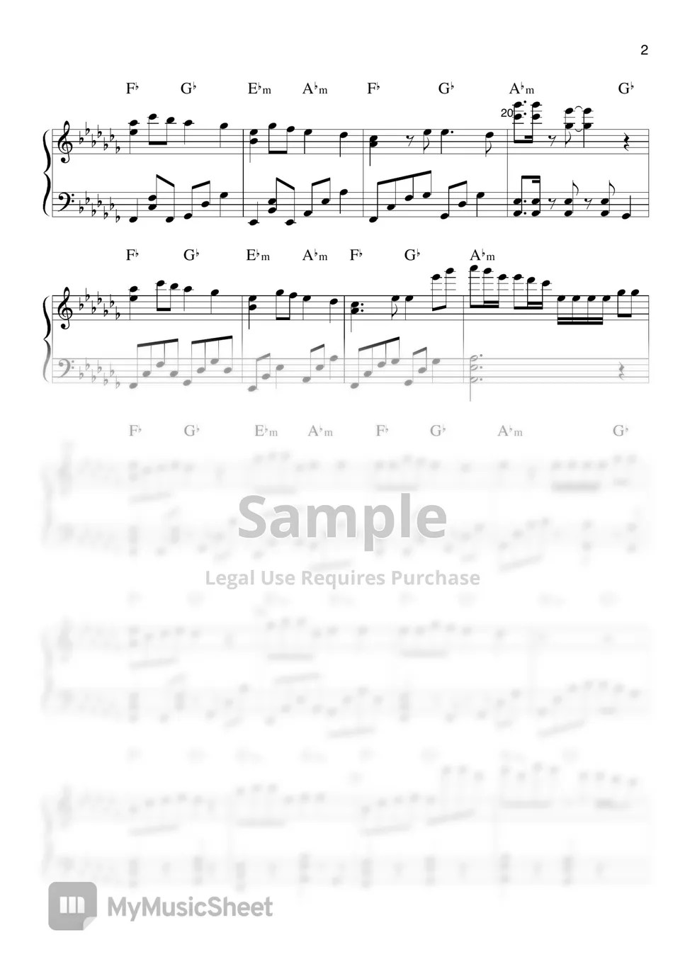 A Brand New Day BTS World OST Piano cover 악보