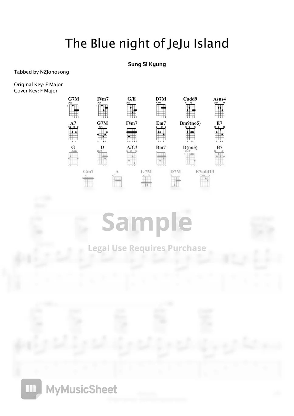 Sung Si Kyung The Blue Night of JeJu Island (Normal, 6/10) Sheets by