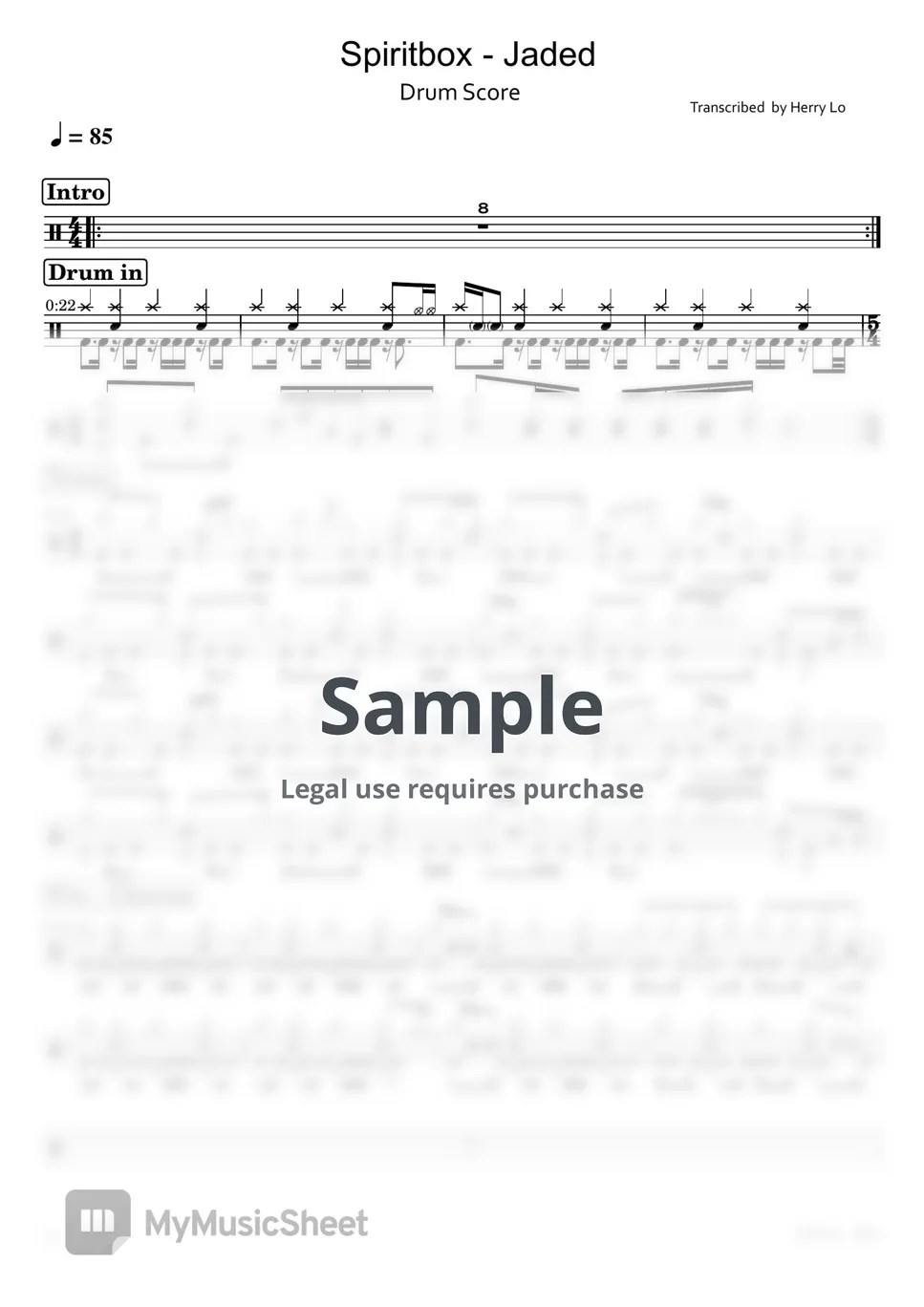 Spiritbox Jaded 악보 by Herry Lo Drums