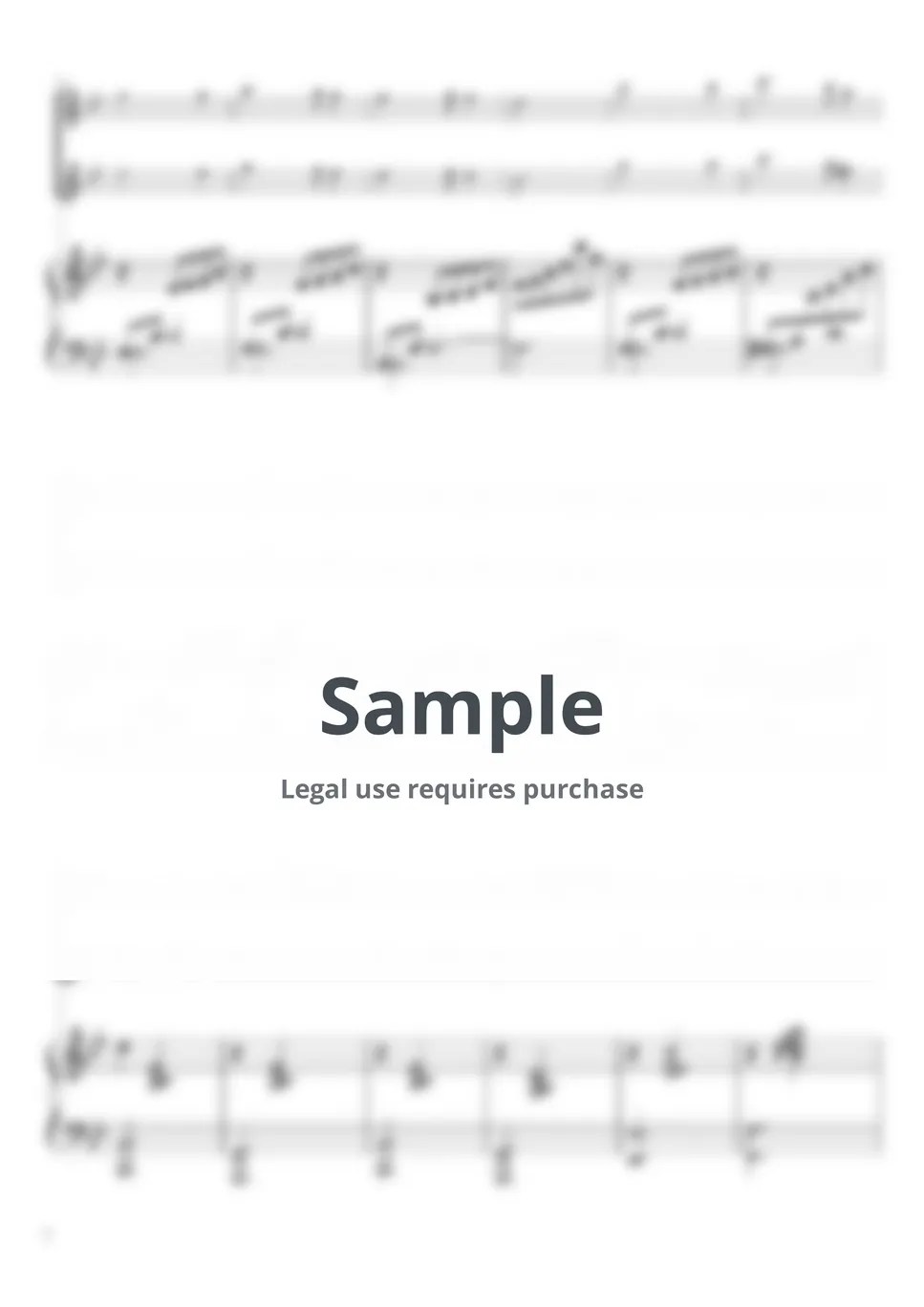 F. Gruber Silent Night (Piano trio, Flute duet) Sheets by pfkaori