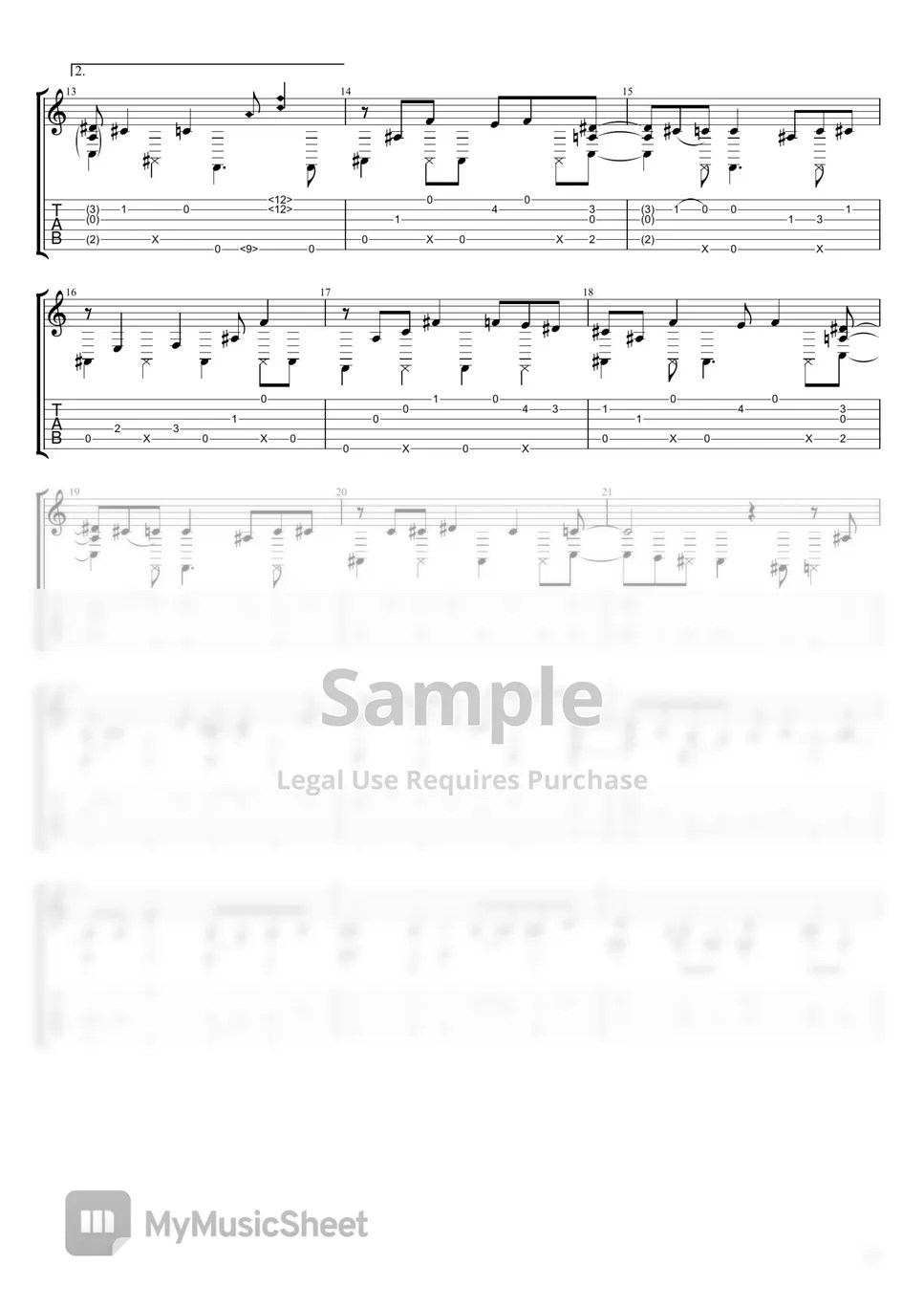 Kenshi Yonezu Kick Back (Chainsaw Man OP) Tab + 1staff by Alessandro