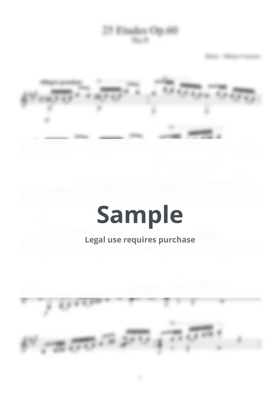 Matteo Carcassi 25 ETUDES, Op. 60 No.9 Allegretto grazioso Sheets by