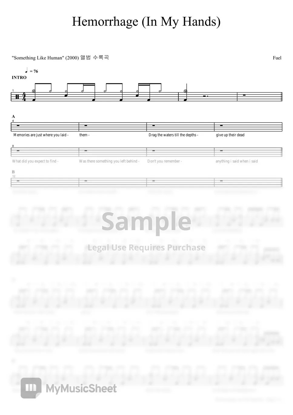 Fuel Hemorrhage 악보 by COPYDRUM
