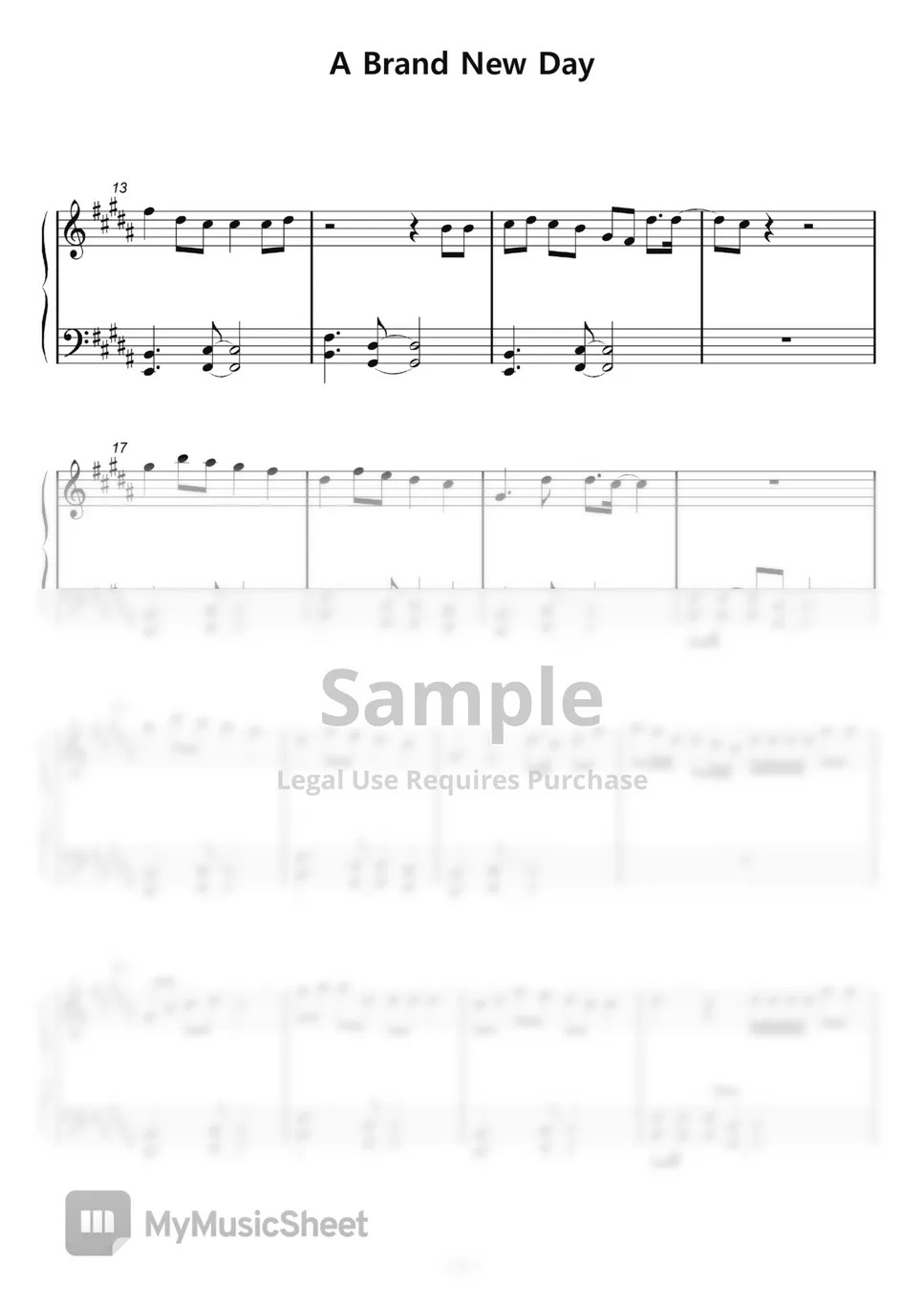 BTS A Brand New Day (feat. Zara Larsson) 악보
