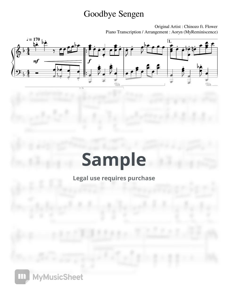 Chinozo ft. Flower Goodbye Sengen Sheets by Aoryn (MyReminiscence)