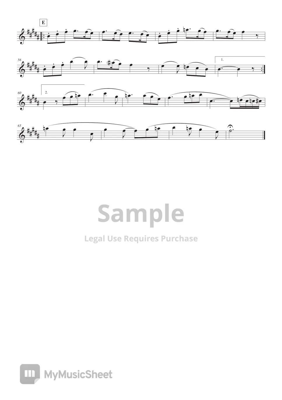 Kiki's delivery service A Town With An Ocean View (in Eb) 악보 by Sumika