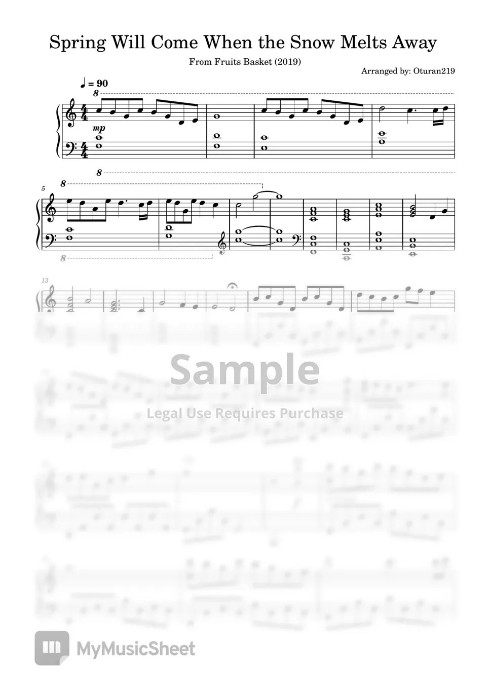 Fruits Basket (2019) Spring Will Come When The Snow Melts Away (Piano