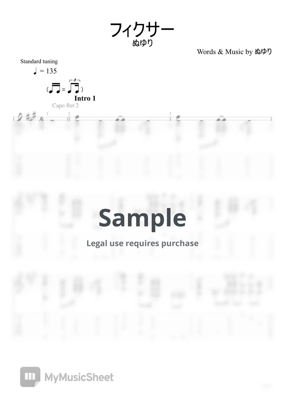 nulut Fixer (Fingerstyle) Sheets by u3danchou