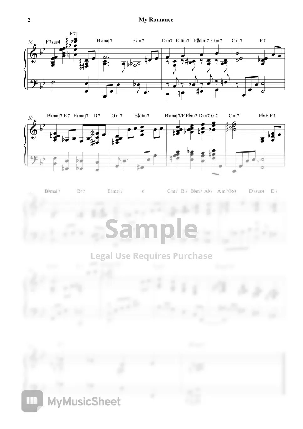 Richaed Rodgers My Romance Sheets by Daeyoun Kim