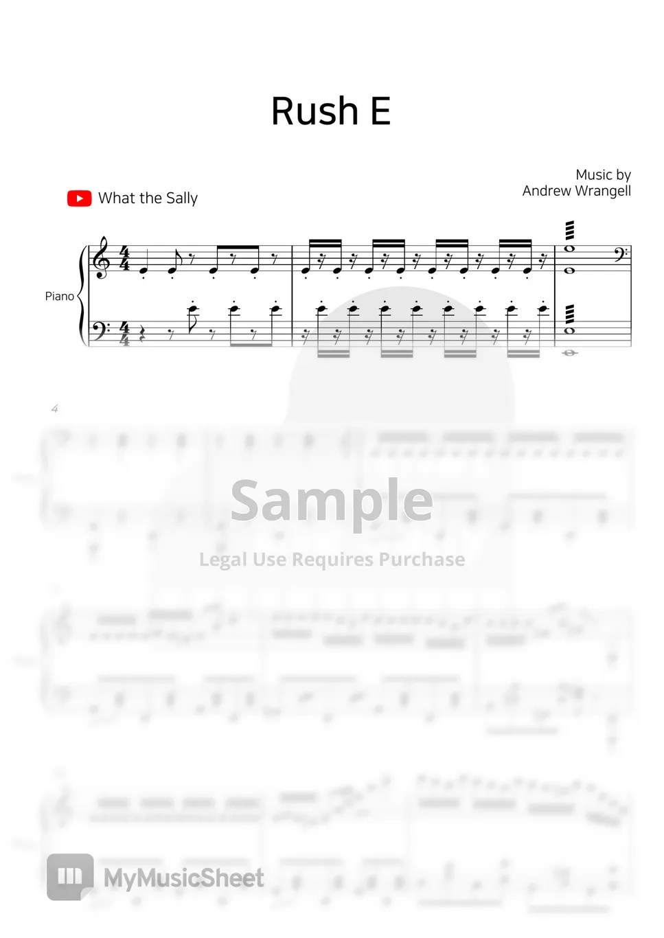 Andrew Wrangell Rush E 楽譜 by What the Sally