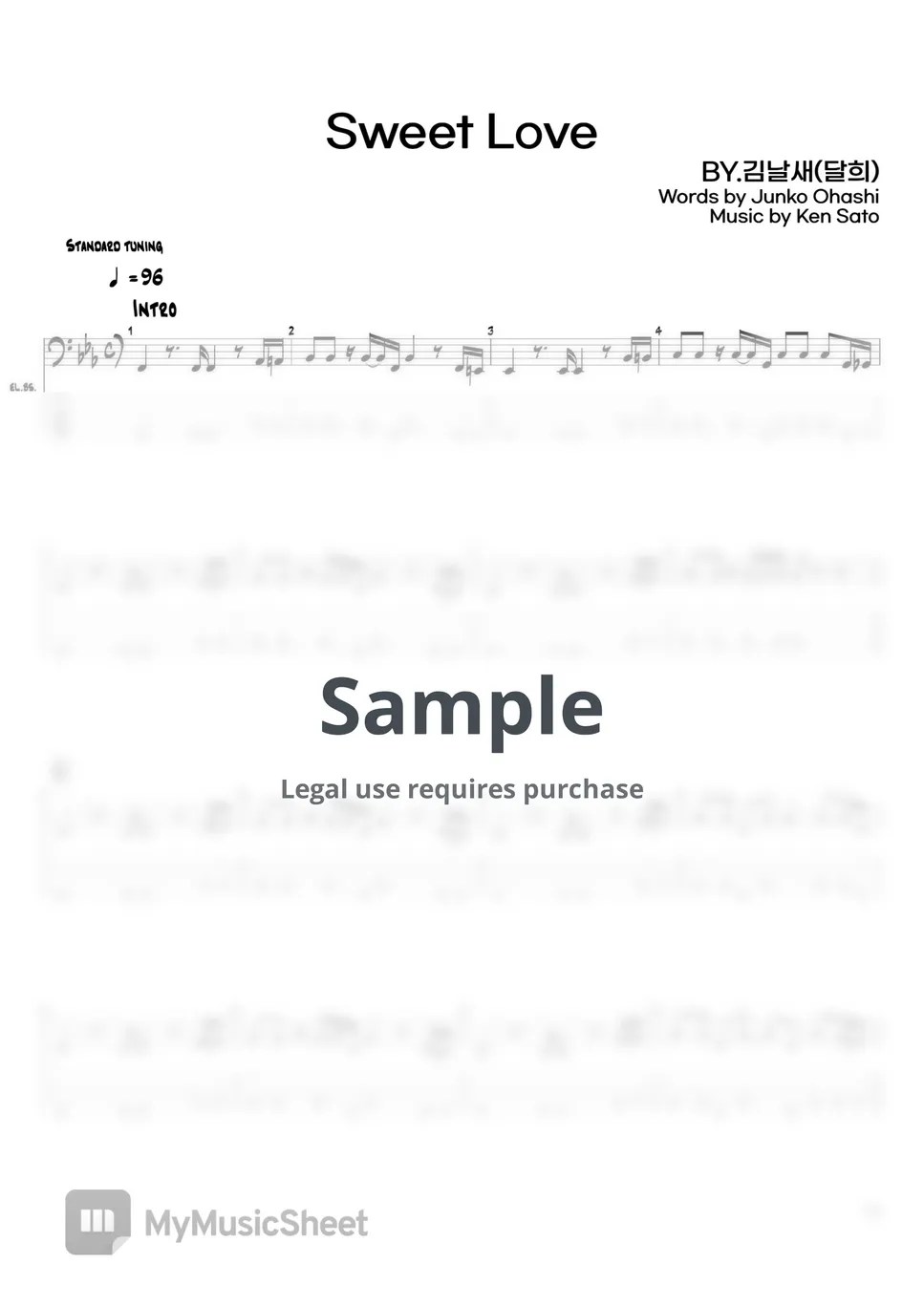 Junko Ohashi Sweet Love Tab + 1staff by 김날새