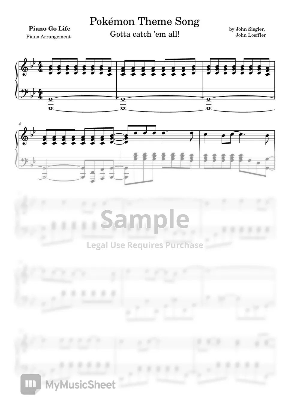 Gotta catch ’em all Pokémon Theme Sheets by Piano Go Life
