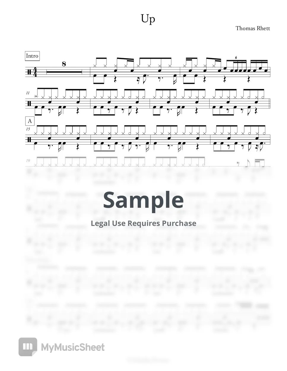 Thomas Rhett Up Sheets by Arkadia Drums