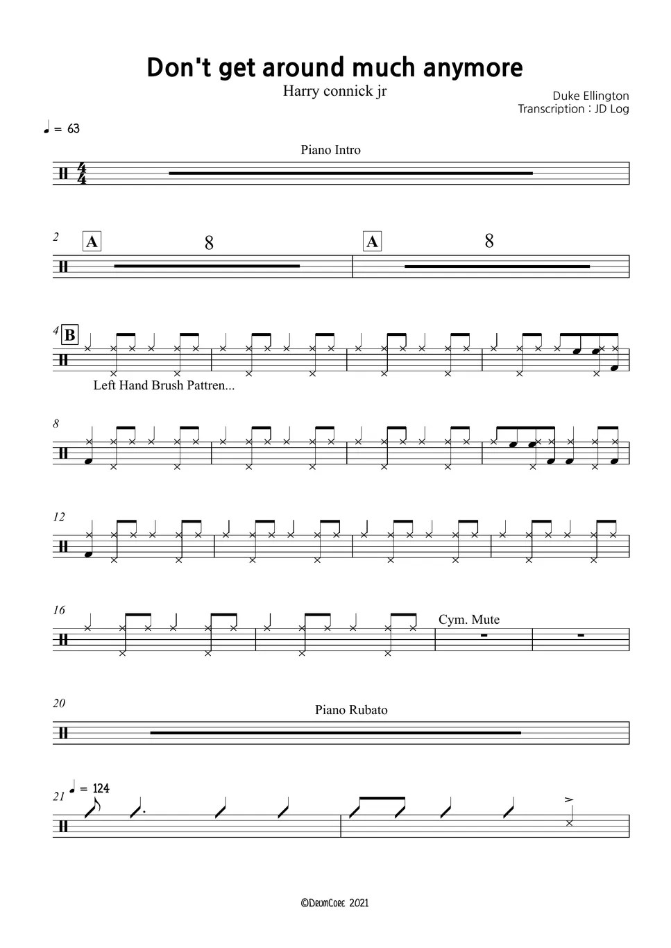 Duke Elington Don't get around much anymore Harry Connick Jr Sheets