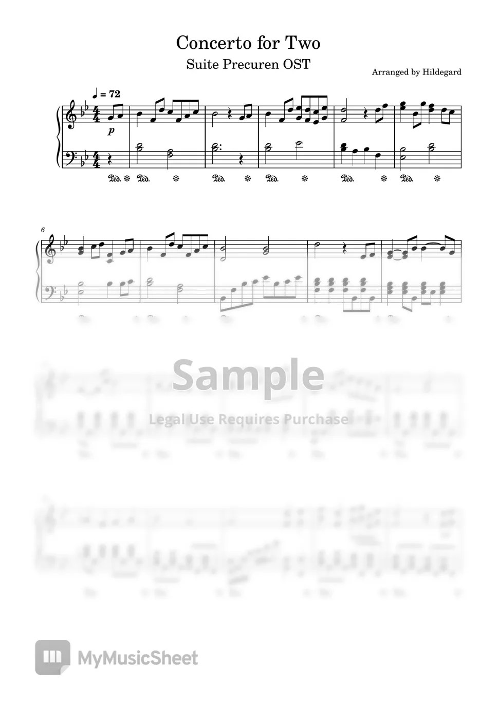 Suite Precure OST Takanashi Yasuharu Concert for two Sheets by