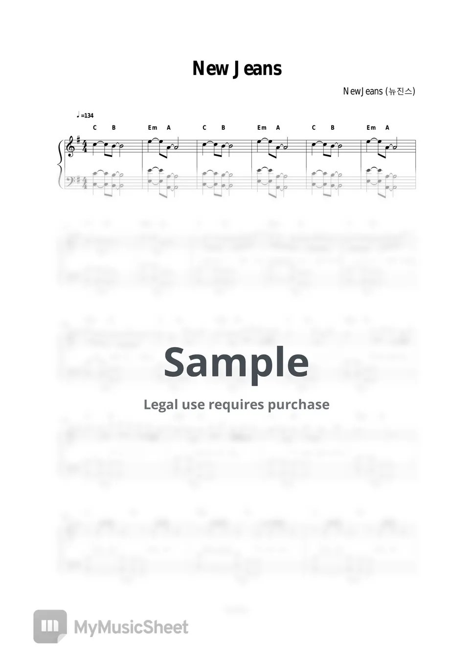 NewJeans (뉴진스) New Jeans (Easy ver.) Sheets by Dopiano