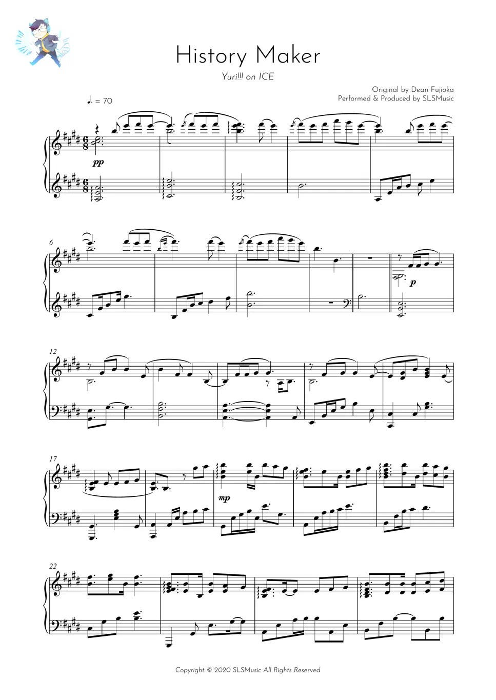 Yuri on Ice History Maker Sheet by SLSMusic